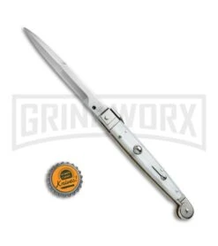 A.G.A. Campolin 9" Sicilian White Pearlex Picklock Automatic Knife - Bayonet 9 A.G.A. Campolin 9" Sicilian White Pearlex Picklock Automatic Knife - Bayonet -Grindworx AGA Campolin 9in Sicilian White Pearlex Picklock Bayo BP 19446 jr bottlecap large