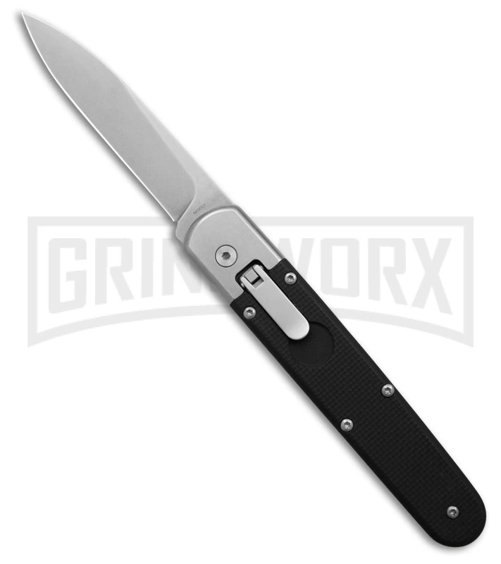 AGA Campolin Baron Black G-10 Automatic Knife - Stonewash Plain 3 AGA Campolin Baron Black G-10 Automatic Knife - Stonewash Plain