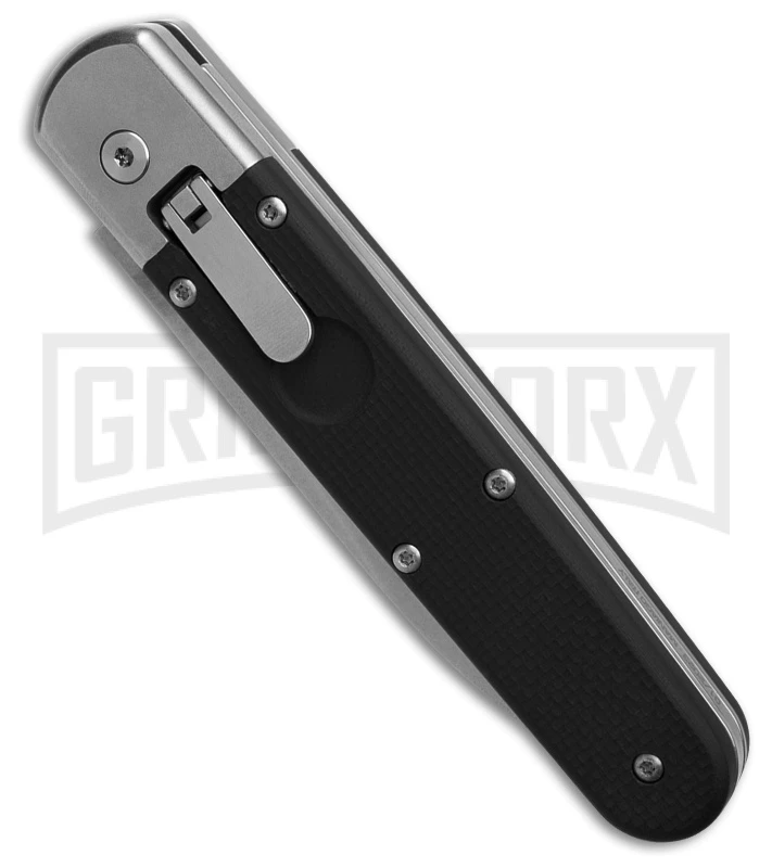 AGA Campolin Baron Black G-10 Automatic Knife - Stonewash Plain 4 AGA Campolin Baron Black G-10 Automatic Knife - Stonewash Plain - Image 2