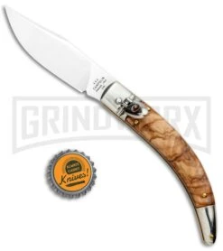 AGA Campolin Diana Olive Wood Lever Lock Automatic Knife - Satin Plain 9 AGA Campolin Diana Olive Wood Lever Lock Automatic Knife - Satin Plain -Grindworx AGA Campolin Diana Lever Lock Auto Olive Wood Satin BHQ 95348 jr bottlecap large