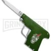 AGA Campolin Green Automatic Gun Knife - Satin Plain -Grindworx AGA Campolin Gun Knife Auto Green Satin CEM PIS GREEN GX 33939 jr large