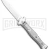 AGA Campolin Zero Gray Aluminum Leverlock Auto Knife - Bayonet Tumbled 2 AGA Campolin Zero Gray Aluminum Leverlock Auto Knife - Bayonet Tumbled -Grindworx AGA Campolin Zero Italian LL Gray Aluminum Tumbled AGA01ALP B BHQ 97991 jr large