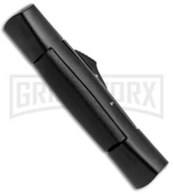 AKC 007 Concord Black OTF Automatic Knife - Dagger Gold Plain -Grindworx AKC 007 Concord Dagger OTF Auto Black Gold BP 28946 jr side large