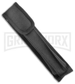 Mago 13" Black D/A Italian Stiletto OTF Knife - Satin Plain Bayo -Grindworx AKC 13in Double Action Italian Stiletto OTF Satin Bayo GX 38120 jr sheath large