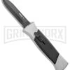 AKC 777 Blackfinger Brushed Aluminum OTF Automatic Knife - Dagger Black Plain -Grindworx AKC 777 Blackfinger Dagger OTF Auto Brushed Black BHQ 138853 jr large