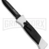 AKC 777 Blackfinger Tactical White/Blk OTF Automatic Knife - Dagger Black Plain -Grindworx AKC 777 Blackfinger Dagger OTF White Black BHQ 82047 jr large