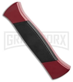 AKC 777 Blackfinger Red/Black OTF Automatic Knife - Black Plain -Grindworx AKC 777 Blackfinger OTF Automatic Knife Red Black 3.375in Black Flat BHQ 184000 hd side large