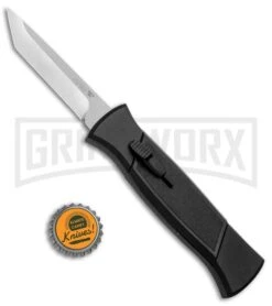 AKC 777 Blackfinger Black OTF Automatic Knife - Stonewash Tanto -Grindworx AKC 777 Blackfinger Tanto OTF Auto Black SW BHQ 87413 jr bottlecap 2 large
