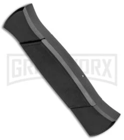 AKC 777 Blackfinger Black OTF Automatic Knife - Stonewash Tanto -Grindworx AKC 777 Blackfinger Tanto OTF Auto Black SW BHQ 87413 jr side 2 large