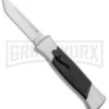 AKC 777 Blackfinger Brushed Aluminum OTF Automatic Knife - SW Tanto -Grindworx AKC 777 Blackfinger Tanto OTF Auto Brushed Aluminum SW BHQ 87412 jr 2 large