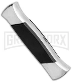 AKC 777 Blackfinger Brushed Aluminum OTF Automatic Knife - SW Tanto -Grindworx AKC 777 Blackfinger Tanto OTF Auto Brushed Aluminum SW BHQ 87412 jr side 2 large