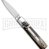 AKC 6" Mini Classic Lever Lock Brazilian Horn Automatic Knife - Satin Plain
