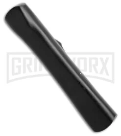 AKC Concord Snake OTF Automatic Knife - Flat Grind Black Drop Point Plain -Grindworx AKC Concord OTF Automatic Knife Snake 3.25in Black Flat BHQ 184001 hd side large