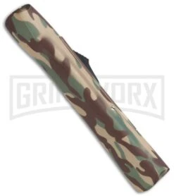 AKC Concord Camo Rubber OTF Automatic Knife - Gold Plain -Grindworx AKC Concord OTF Camo Rubber Gold BHQ 72046 jr side large
