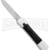 AKC Concord White/Black OTF Automatic Knife - Tanto Satin Plain -Grindworx AKC Concord Tanto White Black Satin BHQ 90286 er large