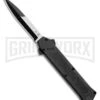 AKC F-16 Black D/A OTF Automatic Knife - Bayo Two Tone -Grindworx AKC F 16 Black DA OTF Auto Bayo TT Plain BHQ 111245 jr large
