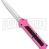 AKC F-16 Pink D/A OTF Automatic Knife - Bayonet Satin Plain -Grindworx AKC F 16 Pink DA OTF Auto Bayo Satin GX 37618 jr large