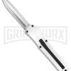 AKC F-20 White D/A OTF Automatic Knife - Spear Point Satin Plain