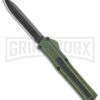 AKC F-20 Green D/A OTF Automatic Knife - Black Plain -Grindworx AKC F 20 DA Dagger OTF Auto OD Green Black BHQ 140846 jr large 1