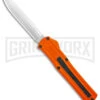 AKC F-20 Orange D/A OTF Drop Point Automatic Knife - Satin Plain -Grindworx AKC F 20 DA Dagger OTF Auto Orange Satin BHQ 140491 jr large