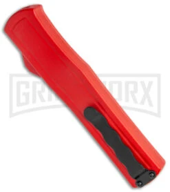 AKC F-20 Red D/A OTF Automatic Knife - Satin Plain -Grindworx AKC F 20 DA Dagger OTF Auto Red Satin BHQ 140483 jr side large