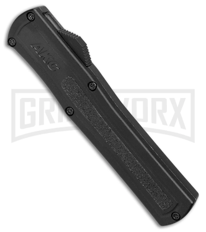 AKC F-20 D/A Black Aluminum OTF Automatic Knife - Two Tone Plain 4 AKC F-20 D/A Black Aluminum OTF Automatic Knife - Two Tone Plain - Image 2