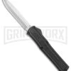 AKC F-20 Black D/A OTF Automatic Knife - Spear Point Satin Plain -Grindworx AKC F 20 DA SP OTF Auto black Satin BHQ 141097 jr large