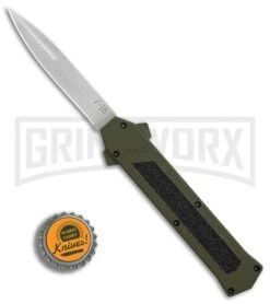 AKC F-16 OD Green D/A OTF Automatic Knife - Bayo Satin Plain -Grindworx AKC F16 OD Green DA Bayo Satin Plain BP 25690 er bottlecap large