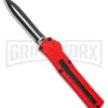 AKC F-20 D/A Dagger Dark Red Aluminum OTF Automatic Knife - Two Tone Plain -Grindworx AKC F20 DA Dagger OTF AK Red Alum 3in Two Tone BHQ 178590 td large