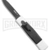 AKC Minion Concord White/Black OTF Automatic Knife - Flat Grind Black Plain -Grindworx AKC Minion Concord White Black OTF Auto Flat Grind Black Plain GX 14514 jr large