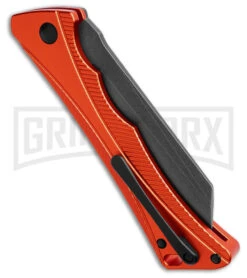 AKC Smarty Orange W/Black Bolster Automatic Knife Reverse Tanto - Black SW Plain -Grindworx AKC Smarty AK Orange w Black Bolster 3in BSW BHQ 184676 td side large