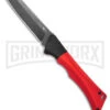 AKC Smarty Red W/Black Bolster Automatic Knife Reverse Tanto - Black SW Plain -Grindworx AKC Smarty Automatic Knife Red w Black Bolster 3.3in Black Stonewash BHQ 184758 hd large