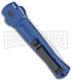 AKC X-treme ACE Blue Automatic Knife - Satin Plain -Grindworx AKC X treme Ace Auto Blue Satin BHQ 105467 jr side large