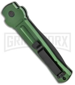 AKC X-treme Ace Green Automatic Knife - Black Two Tone Plain -Grindworx AKC X treme Ace Auto Green Black TT ACE GTT BHQ 136921 jr side large