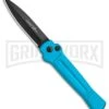 AKC X-treme ACE Light Blue Automatic Knife - Black -Grindworx AKC X treme Ace Auto Light Blue Black ACE LBLB BHQ 115396 jr large