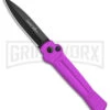 AKC X-treme Ace Purple Automatic Knife - Black Plain -Grindworx AKC X treme Ace Auto Purple Black BHQ 179221 jr large