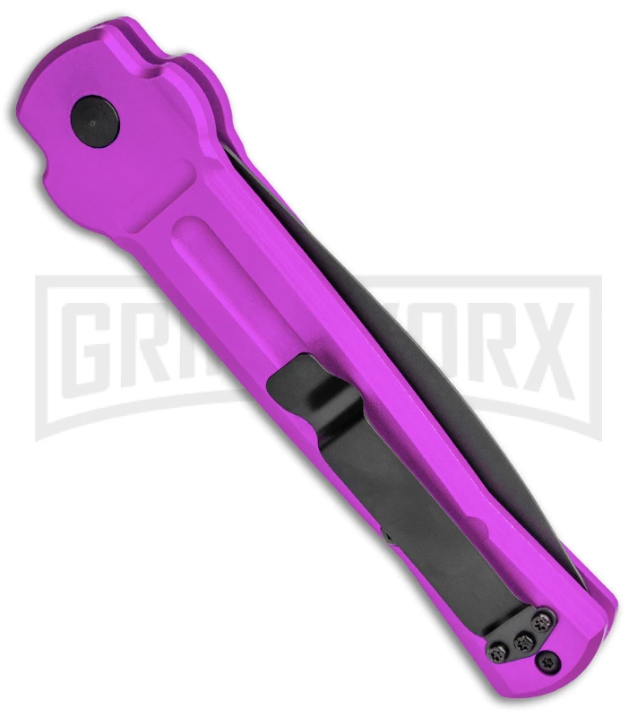 AKC X-treme Ace Purple Automatic Knife - Black Plain 5 AKC X-treme Ace Purple Automatic Knife - Black Plain - Image 3