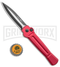 AKC X-treme Ace Red Automatic Knife - Two Tone Plain -Grindworx AKC X treme Ace Auto Red TT BHQ 143382 jr bottlecap large