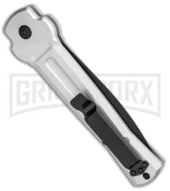 AKC X-treme Ace Silver Black Automatic Knife -Grindworx AKC X treme Ace Auto Silver Black BHQ 113942 jr side large