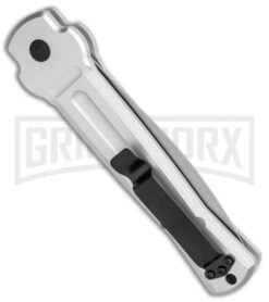 AKC X-treme Ace Silver Automatic Knife - Satin Plain -Grindworx AKC X treme Ace Auto Silver Satin BHQ 113920 jr side large