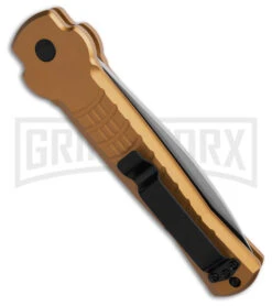 AKC X-treme Ace1 Gold Aluminum Automatic Knife - Satin Plain 7 AKC X-treme Ace1 Gold Aluminum Automatic Knife - Satin Plain -Grindworx AKC X treme Ace Automatic Knife Gold 3in Satin BHQ 189018 td side large