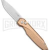 AKC X-treme Dandy Tan Aluminum Automatic Knife (Stonewash) -Grindworx AKC X treme Dandy Tan Aluminum Auto SW BHQ 176851 jr large
