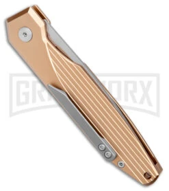 AKC X-treme Dandy Tan Aluminum Automatic Knife (Stonewash) -Grindworx AKC X treme Dandy Tan Aluminum Auto SW BHQ 176851 jr side large