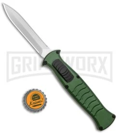 AKC X-treme EVO Green OTF Automatic Knife - Satin DE Dagger -Grindworx AKC X treme EVO OTF Auto Green Satin DE Dagger BHQ 134949 jr bottlecap 2 large