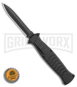 AKC X-treme EVO Black OTF Automatic Knife - Black Plain Dagger -Grindworx AKC X treme EVO OTF Automatic Knife Black 3.5 Black Dagger BHQ 119845 LS Bottlecap large 1