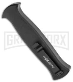 AKC X-treme EVO Black / Orange Slide OTF Automatic Knife - Black Plain Dagger -Grindworx AKC X treme EVO OTF Automatic Knife Black Orange Slide 3.5 Black Dagger BHQ 119626 LS Side large