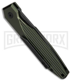 AKC X-treme Dandy Green Aluminum Automatic Knife - Black Stonewash Plain 8 AKC X-treme Dandy Green Aluminum Automatic Knife - Black Stonewash Plain -Grindworx AKC Xtreme Dandy Green Aluminum AK Black SW BHQ 174571 td side large