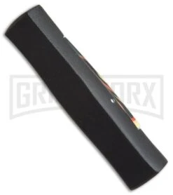 AKC Minion Concord Flames OTF Automatic Knife - Black Flat -Grindworx AKC minion concord flames black flat BHQ 19002 er spine large