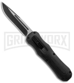 Atomic D/A Black G-10 OTF Automatic Knife - Drop Point Two Tone Plain