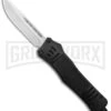 Atomic Defender Large OTF Automatic Knife Black - Satin Drop Point -Grindworx Atomic Defender Black OTF Auto Satin Plain GX 33725 jr large